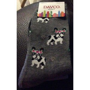 NWT Davco Womens 2 Pair Of Socks French Bulldog Dog 9-11